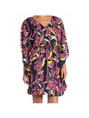 Trina Turk Sentiment Floral Mod Retro Resort Wear Dress Small